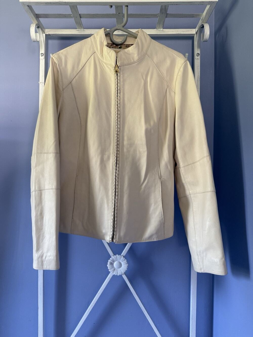 wilsons Genuine leather jacket Ivory Woman’s XL Zip Up